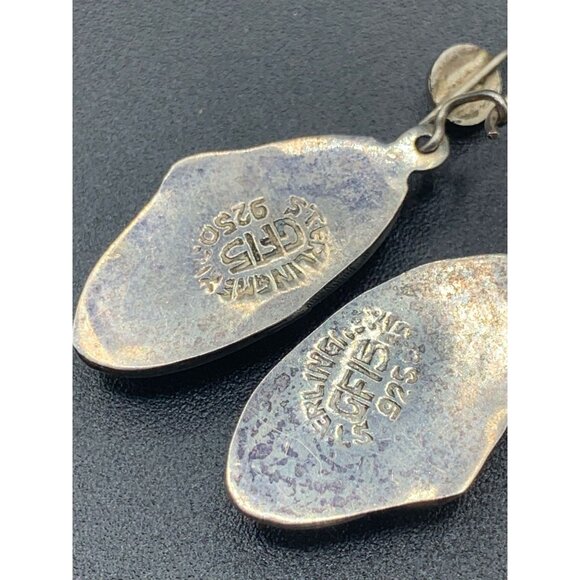 Lapis Lazuli Earrings Blue Semi Precious Stone GF15 Sterling Earrings Ethnic - Picture 5 of 5